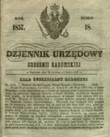 Dziennik Urzędowy Gubernii Radomskiej, 1857, nr 18