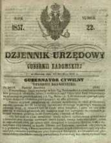 Dziennik Urzędowy Gubernii Radomskiej, 1857, nr 22