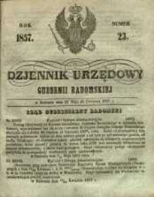 Dziennik Urzędowy Gubernii Radomskiej, 1857, nr 23