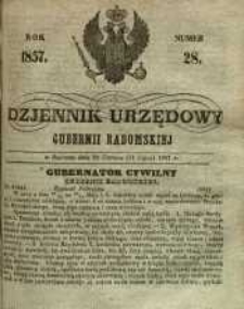 Dziennik Urzędowy Gubernii Radomskiej, 1857, nr 28