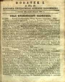 Dziennik Urzędowy Gubernii Radomskiej, 1857, nr 33, dod. I