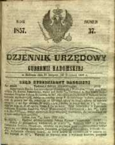 Dziennik Urzędowy Gubernii Radomskiej, 1857, nr 37