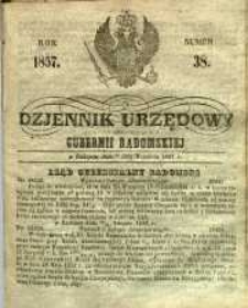 Dziennik Urzędowy Gubernii Radomskiej, 1857, nr 38