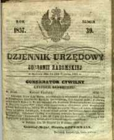 Dziennik Urzędowy Gubernii Radomskiej, 1857, nr 39