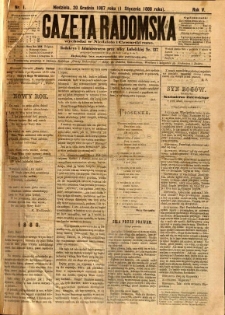 Gazeta Radomska, 1888, R. 5, nr 1