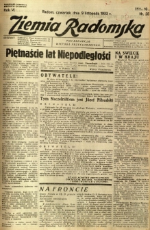 Ziemia Radomska, 1933, R. 6, nr 257