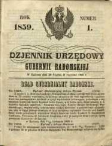 Dziennik Urzędowy Gubernii Radomskiej, 1859, nr 1