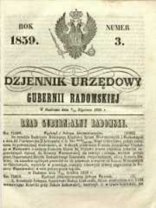 Dziennik Urzędowy Gubernii Radomskiej, 1859, nr 3