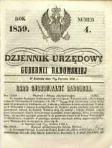 Dziennik Urzędowy Gubernii Radomskiej, 1859, nr 4