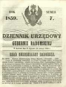 Dziennik Urzędowy Gubernii Radomskiej, 1859, nr 7