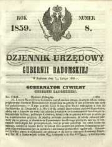 Dziennik Urzędowy Gubernii Radomskiej, 1859, nr 8