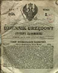 Dziennik Urzędowy Gubernii Radomskiej, 1858, nr 2