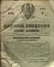 Dziennik Urzędowy Gubernii Radomskiej, 1858, nr 3