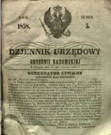 Dziennik Urzędowy Gubernii Radomskiej, 1858, nr 5