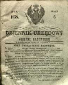 Dziennik Urzędowy Gubernii Radomskiej, 1858, nr 6
