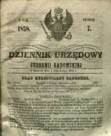 Dziennik Urzędowy Gubernii Radomskiej, 1858, nr 7