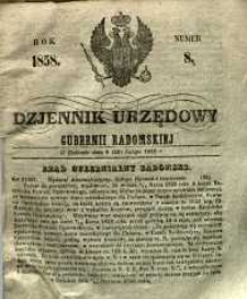 Dziennik Urzędowy Gubernii Radomskiej, 1858, nr 8