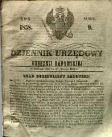 Dziennik Urzędowy Gubernii Radomskiej, 1858, nr 9
