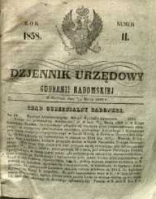 Dziennik Urzędowy Gubernii Radomskiej, 1858, nr 11