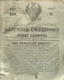 Dziennik Urzędowy Gubernii Radomskiej, 1858, nr 12