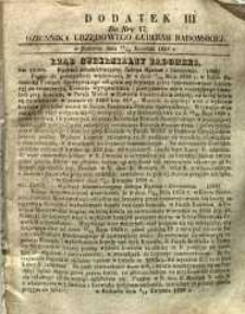 Dziennik Urzędowy Gubernii Radomskiej, 1858, nr 17, dod. III