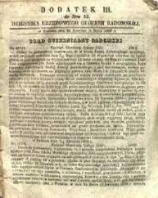 Dziennik Urzędowy Gubernii Radomskiej, 1858, nr 19, dod. III