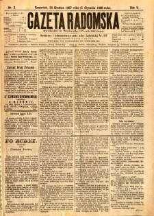 Gazeta Radomska, 1888, R. 5, nr 2