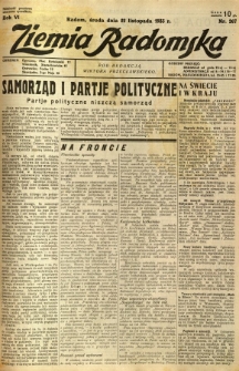 Ziemia Radomska, 1933, R. 6, nr 267