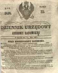 Dziennik Urzędowy Gubernii Radomskiej, 1858, nr 22