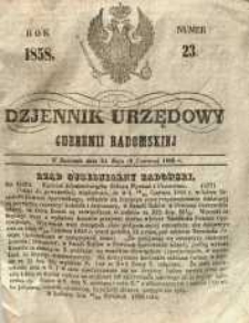 Dziennik Urzędowy Gubernii Radomskiej, 1858, nr 23