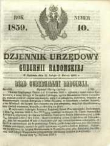 Dziennik Urzędowy Gubernii Radomskiej, 1859, nr 10