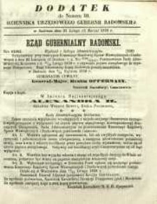 Dziennik Urzędowy Gubernii Radomskiej, 1859, nr 10, dod.