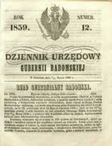 Dziennik Urzędowy Gubernii Radomskiej, 1859, nr 12