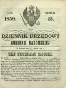 Dziennik Urzędowy Gubernii Radomskiej, 1859, nr 13