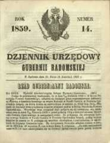 Dziennik Urzędowy Gubernii Radomskiej, 1859, nr 14