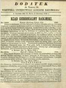 Dziennik Urzędowy Gubernii Radomskiej, 1859, nr 14, dod.