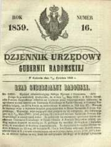 Dziennik Urzędowy Gubernii Radomskiej, 1859, nr 16