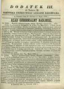 Dziennik Urzędowy Gubernii Radomskiej, 1859, nr 19, dod. III