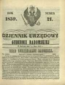 Dziennik Urzędowy Gubernii Radomskiej, 1859, nr 21