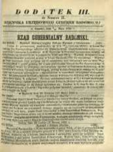 Dziennik Urzędowy Gubernii Radomskiej, 1859, nr 21, dod. III