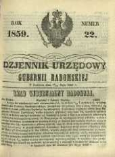 Dziennik Urzędowy Gubernii Radomskiej, 1859, nr 22