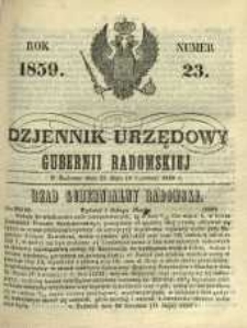 Dziennik Urzędowy Gubernii Radomskiej, 1859, nr 23