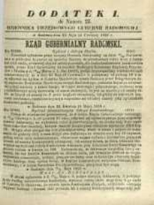 Dziennik Urzędowy Gubernii Radomskiej, 1859, nr 23, dod. I