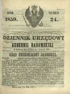 Dziennik Urzędowy Gubernii Radomskiej, 1859, nr 24