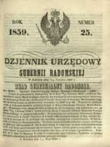 Dziennik Urzędowy Gubernii Radomskiej, 1859, nr 25