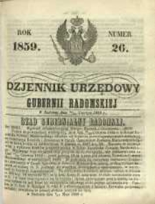 Dziennik Urzędowy Gubernii Radomskiej, 1859, nr 26