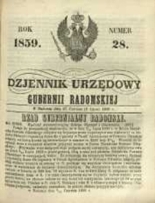 Dziennik Urzędowy Gubernii Radomskiej, 1859, nr 28