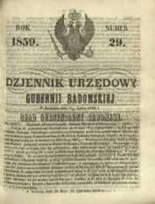 Dziennik Urzędowy Gubernii Radomskiej, 1859, nr 29