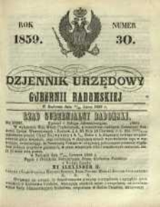 Dziennik Urzędowy Gubernii Radomskiej, 1859, nr 30