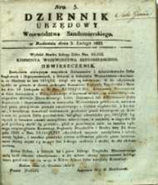Dziennik Urzędowy Województwa Sandomierskiego, 1833, nr 5